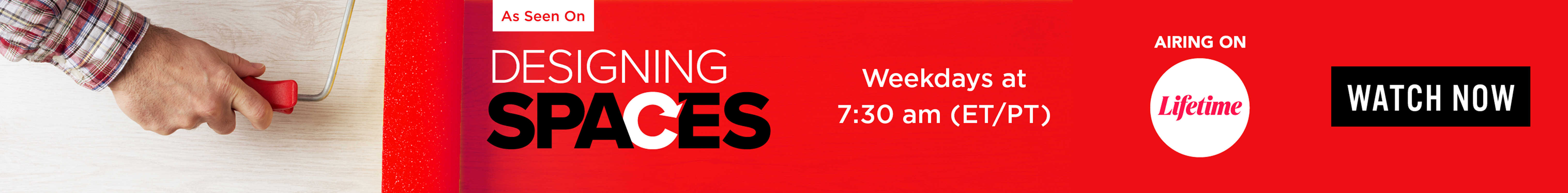Banner announcing 360 Painting’s appearance on Designing Spaces, which can be seen weekdays at 7:30am ET/PT on Lifetime.  Click to learn more.