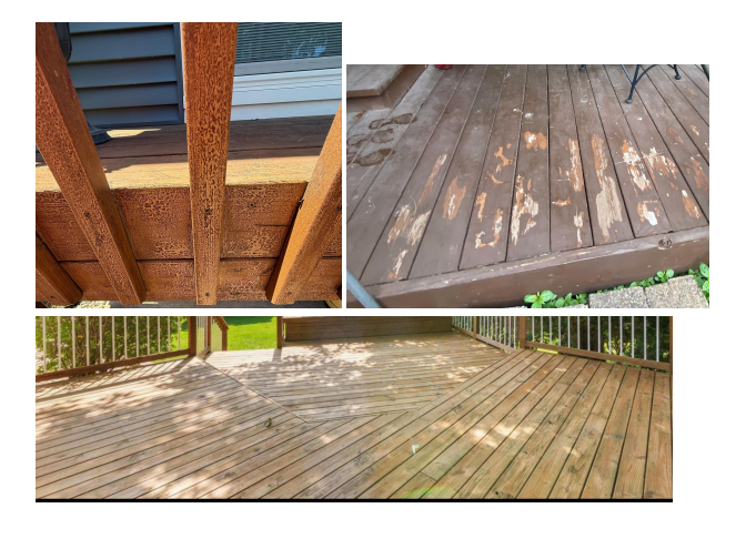 before and after deck painting